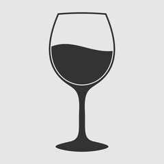 Wine glass icon isolated on white background. Vector illustration