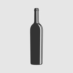Wine bottle icon isolated on white background. Vector illustration