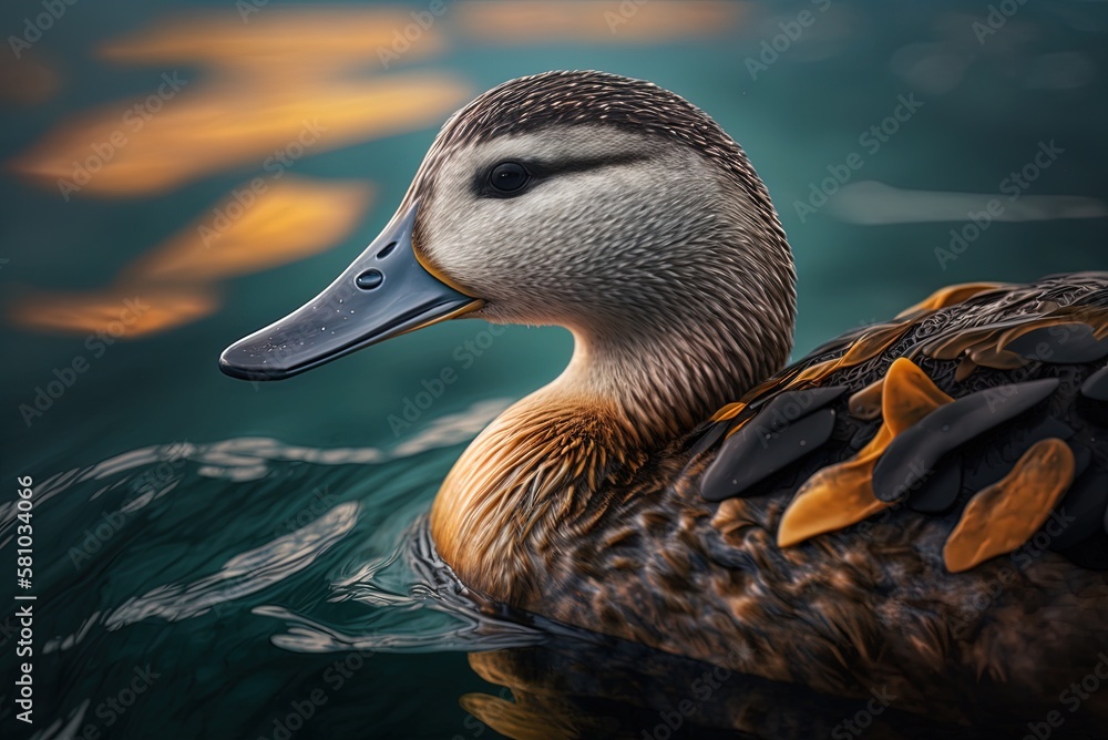 Poster an up-close look at a sea-duck in the wild generative ai