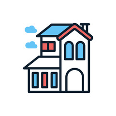 Villa icon in vector. Illustration
