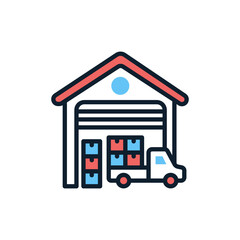 Warehouse icon in vector. Illustration