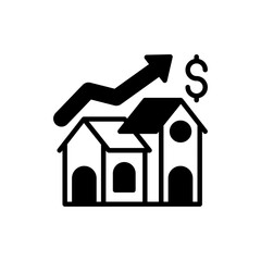 House Price Growth icon in vector. Illustration