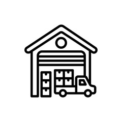 Warehouse icon in vector. Illustration