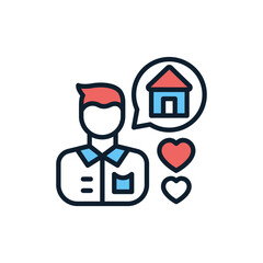 Dream House icon in vector. Illustration