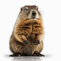 Murmeltier auf wei&szlig;em Hintergrund (erstellt durch KI-Tool)