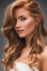Naklejka premium Radiant Charm: A Portrait of a Beautiful Girl