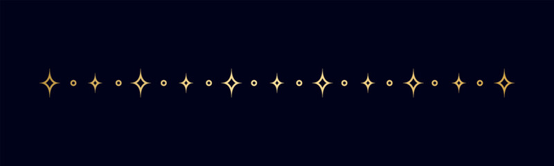 Gold celestial separator. Ornate boho mystic divider decorative element © Aletheia Shade