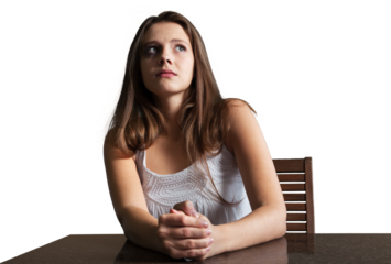 Concept violence in family with an unhappy woman