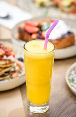 Served table in the restaurant 