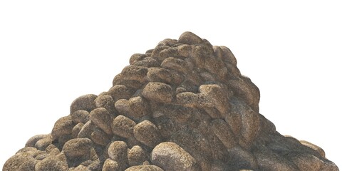 Crag stones Isolated on white background 3d illustration - 581036249