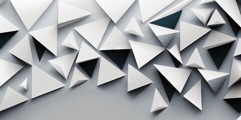 Background with white triangle pattern, shifted randomly, ideal for banners or wallpapers, with space for text, Generative AI