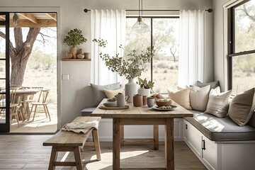 Fototapeta premium Sustainable Living Space with Nature-inspired Decor Generative AI