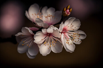 Cherry blossom in spring illustration generative ai technology