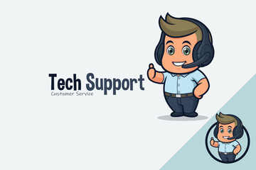 Cute Tech Support Wearing A Headphones