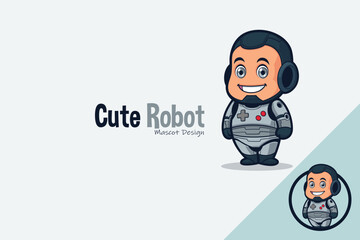 Cute Robot Mascot Design