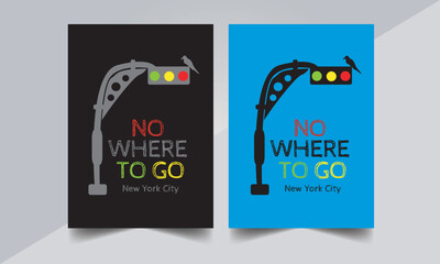 Traffic signal new york city vector design