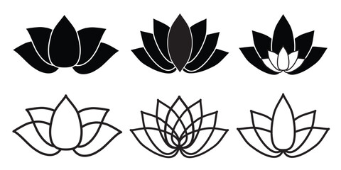 Lotus icon vector collection, illustration logo template in trendy style.