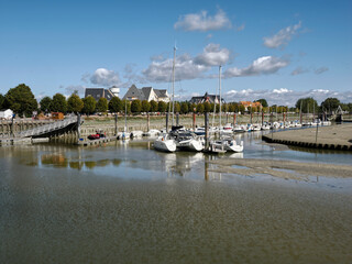 Port of Le Crotoy, a commune in the Somme department in Hauts-de-France in northern France 