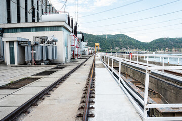 Naklejka premium Outside of a hydropower station