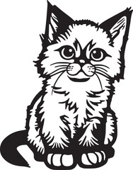 Cute Cat, SVG Vector Illustration	