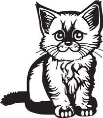 Cute Cat, SVG Vector Illustration	