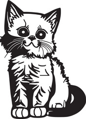 Cute Cat, SVG Vector Illustration	