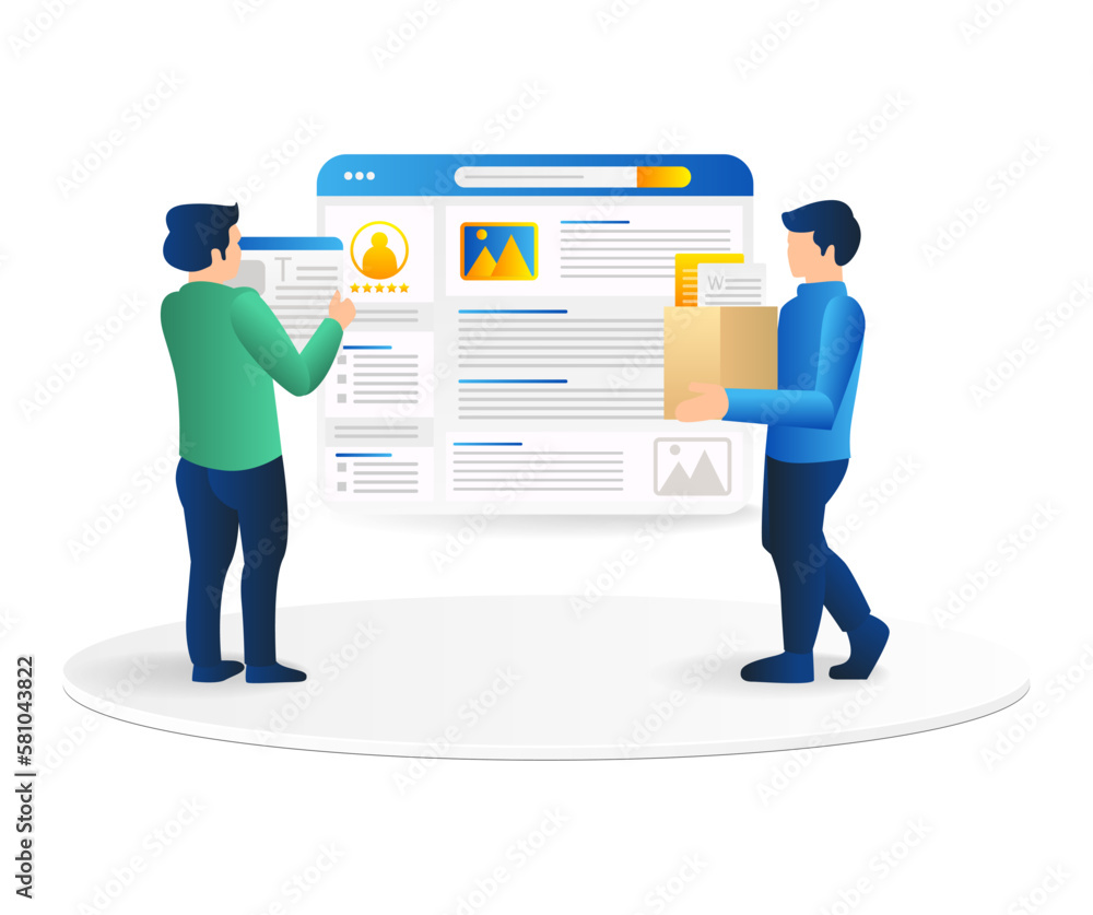 Aufkleber Isometric flat 3d illustration concept of developer stacking app web view