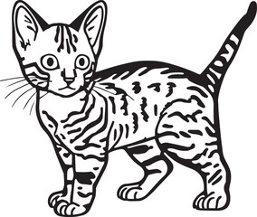 Fototapeta na wymiar Cute Cat, SVG Vector Illustration 