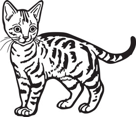 Fototapeta na wymiar Cute Cat, SVG Vector Illustration 