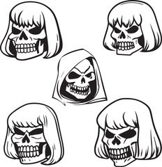 Girl Skull Vector illustration, SVG
