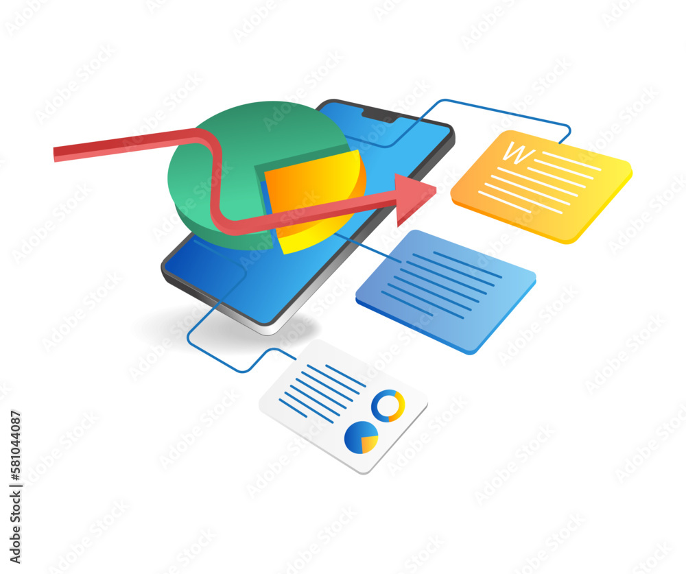 Poster flat isometric concept illustration. advanced technology of cnc drilling machine industryisometric 3