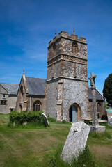 Fototapeta na wymiar The attractive stonework church of Melbury Bubb in Dorset