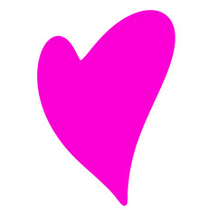 simple design element bright pink fuchsia heart symbol on white background for logo flat style