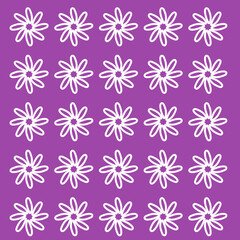 seamless pattern with flowers on purple background 
