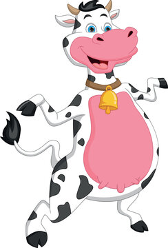 cartoon happy cute cow