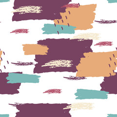 Seamless pattern with multicolored brushes elements