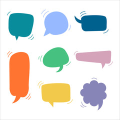 Colored bubble talk set. Vector illustration on white background.