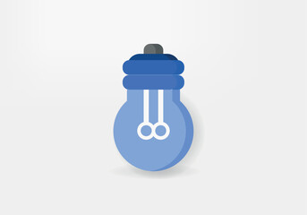 blue bulb icon with white background and shadow