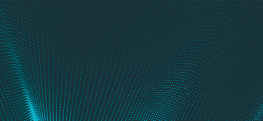 Obraz premium Abstract digital wave of particles. Futuristic point wave. Technology background vector. 3D rendering.