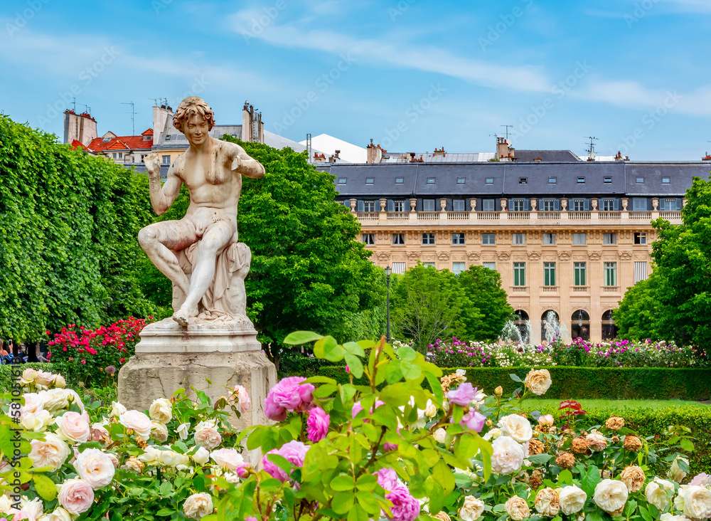 Wall mural Palais Royal gardens in center of Paris, France