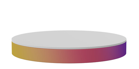 3D render, Cylinder podium product display platform stage scene isolated on transparent background. Geometric shapes white presentation for product mock up, cosmetic advertising stand.