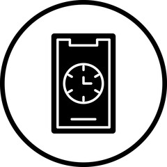 Vector Design Mobile Clock Icon Style