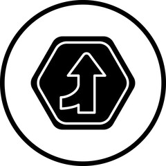 Vector Design Merging Road Icon Style