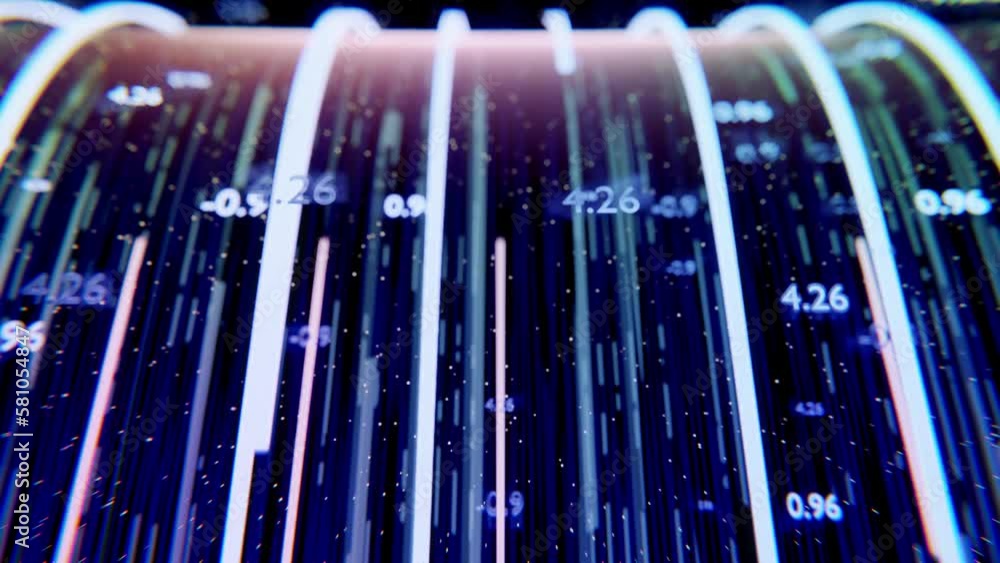 Poster big data digital business hitech background/ 4k animation of an abstract wallpaper big data business