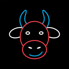 Cow icon. Farm animal vector illustration