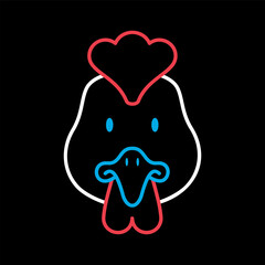 Chicken icon. Animal head vector illustration