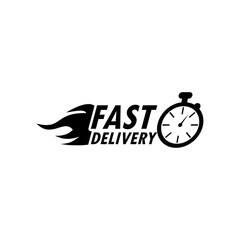 Fast delivery with timer icon isolated on transparent background