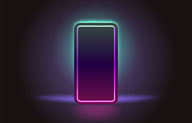 Smartphone mobile screen, technology mobile display light. Vector