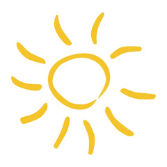 Sun icon clipart. Vector illustration flat design.
