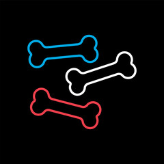 Dog bone vector icon. Pet animal sign